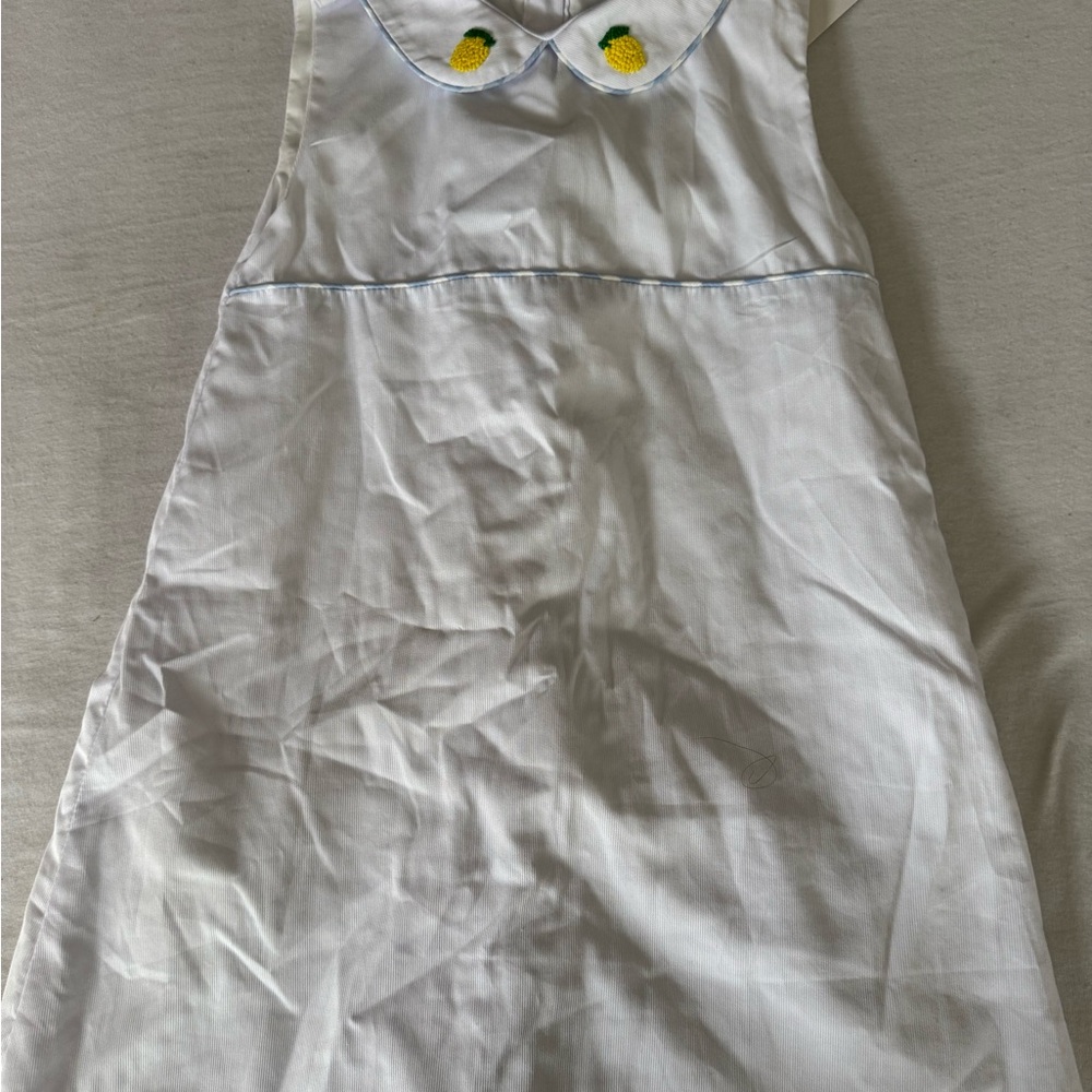 White and Yellow A-Line Nightgown with Decorative Details - matching sister set